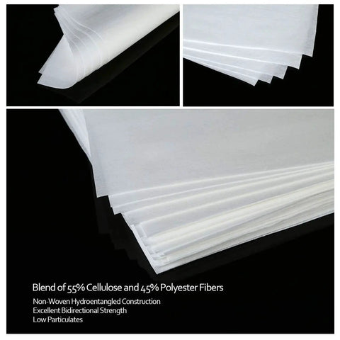 Cleanroom Wipes 12x12 Nonwoven 55 Percent 45 Percent Cellulose Polyester Bag 150 close-up showing fiber blend and edge sealing