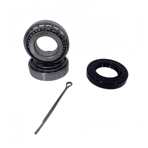 Trailer Bearing Kit 30205 With Seal 30x52x10mm Fits 25mm Trailer Axles For Light Duty Trailers Easy Install Includes Two Bearings One Seal One Split Pin And All Necessary Hardware By DEEG For Harbor Freight And Other Common Trailer Axles.