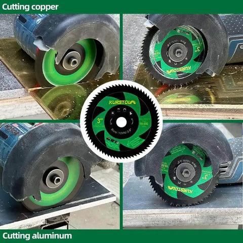 Four Pack 3 Inch HSS Circular Saw Blades With 72 Teeth For Fast Clean Cuts On Copper Aluminum And Non Ferrous Sheet Metal 10mm Arbor
