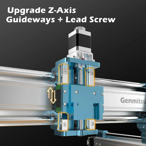 Beefed-Up 4040-PRO MAX CNC Router With 710W Spindle Drive, featuring linear rail precision on X and Z axes.