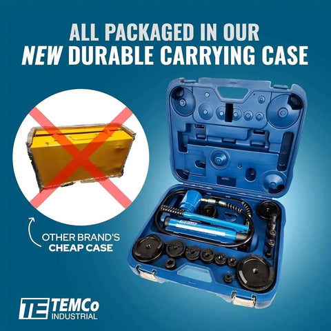 Heavy Duty Hydraulic Knockout Punch Kit for Electrical Conduit Holes, 4 Inch Size, 13 Ton Power in durable carrying case