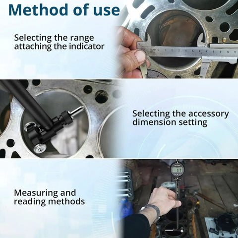 Ultimate Dial Bore Gauge Set For Engine Cylinders By ALLmeter 1.4 To 6 Inch Range 0.0005 Inch Accuracy demonstration