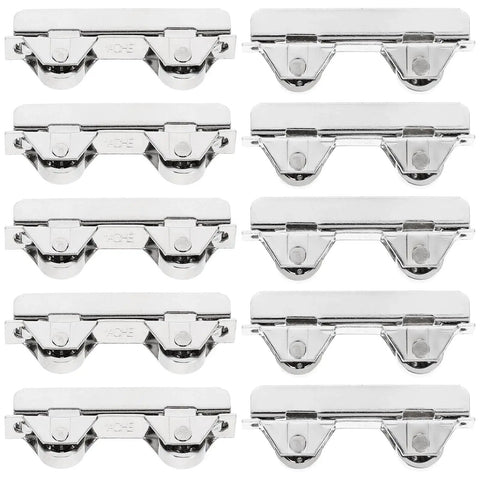 Showcase Window Roller Set, 10 Pcs Mini Sliding Door Rollers Replacement Wheels, 7.0mm Stainless Steel Pulley Clamp For 5-6mm Thick Glass Doors