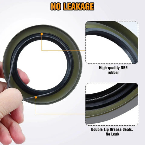 Close-up of the double lip grease seal from Two Pack Beefed Up Heavy Duty Trailer Hub Bearing Kit For 3500 Lb EZ Lube Spindle.