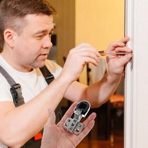 Installation of 2 Pack Buffer Hinges For Glass Cabinet Doors With Soft Close And Corrosion-Resistant Iron Plastic Construction