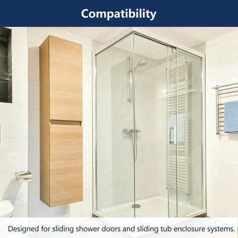 8 Pack Clear Shower Door Bumpers With Screws And Adhesive For Glass Doors installed on sliding glass shower door