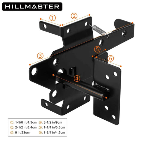 Beefy Heavy Duty Self Locking Gate Latch For Wooden Fence Post Mount Automatic Gate Lock Gravity Door Latch Hardware Black