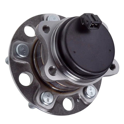 Beefed Up Rear Wheel Hub And Bearing Assembly OEM-Quality for Hyundai and Kia Vehicles showing top view and mounting points.