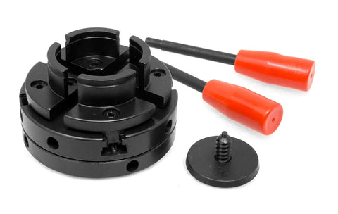 Self-Centering Wood Lathe Chuck Set With 4-Inch 4-Jaw Scroll Chuck, 1-Inch 8-TPI Thread, Ideal For Bowls And Spindles, Includes Screw Chuck