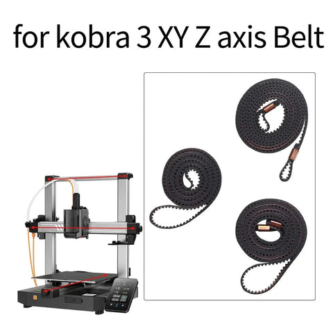 Kobra3 X Y Z Axis Timing Belt Kit Rubber Drive Belts Replacement for 3D Printer with Kobra 3 model
