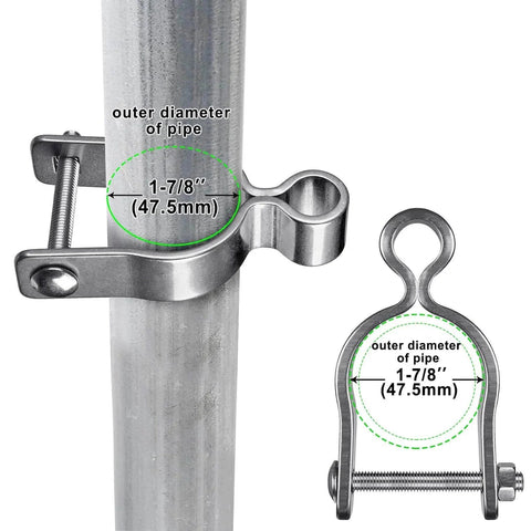2 Pack Wall Mount Gate Hinges For Chain Link Fences One And Seven Eighths Inch Hinges With Five Eighths Inch Pins Durable Weather Resistant 304 Stainless Steel Pipe Wall Plate Gate Hardware For Farm And Yard Applications