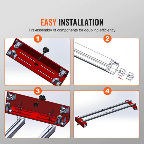 Installation steps for 60 Inch Router Sled For Large Slabs - Portable, Adjustable Slab Flattening Jig For DIY Woodworking