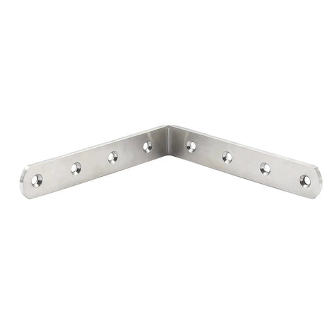 Heavy Duty 6x6 Inch Right Angle Shelf Brackets, 4mm Thick Stainless Steel Corner Braces In Brushed Nickel, 8 Pack for Wood Shelves