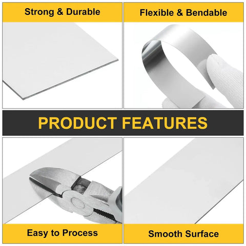 Product features of 10 Pack 304 Stainless Steel Shim Stock Strips 0.03mm Thick By 1 Inch Wide By 12 Inches Long Flat Bar Gap Filler Trim
