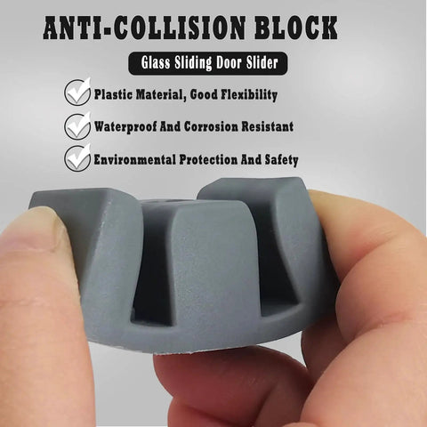 50mm Glass Door Anti Collision Block Side Guide Rail For Sliding Shower Doors Rubber Blocking Bumper For Bathroom 4 Pack Grey With Screws And Caps Durable Plastic Construction For Easy Install And Long Lasting Performance
