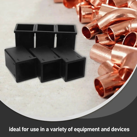 TEHAUX 6-pack black plastic square tube connector sleeves for 1.57x2.36 in tubing