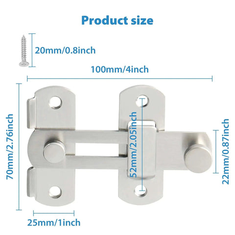 4 Inch Flip Latch Gate Latches Built Tough With SUS304 Stainless Steel Brushed Nickel Gate Hardware product dimensions