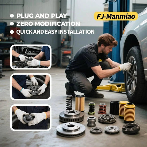 Mechanic installing 2 Pack Front Wheel Bearings For Transit Connect 2010 2011 2012 2013 Direct Fit Replacement Set in a workshop.