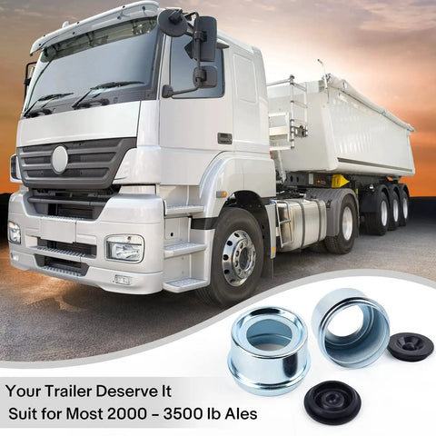 Trailer Bearing Dust Cap 1.98 Inch Grease Cover With Extra 2 Rubber Plugs For 2000 To 3500 Lb Trailer Axles EZ Lube And Standard Hub Compatibility Bearing Center Replacement Cap For 4 Lug And 5 Lug Systems