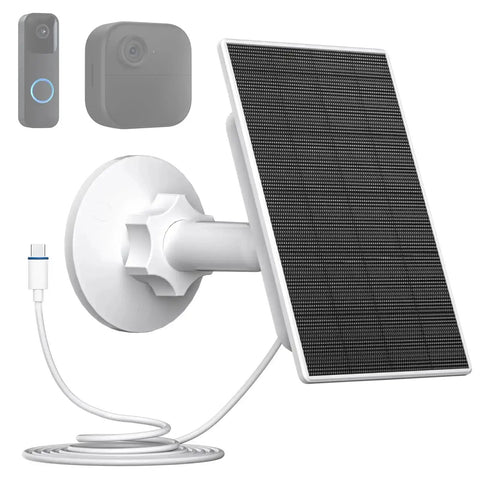 2W Solar Panel For Blink Outdoor 4 Camera And Video Doorbell USB C Solar Charger with 8.86 ft Cable and 360 Degree Mount