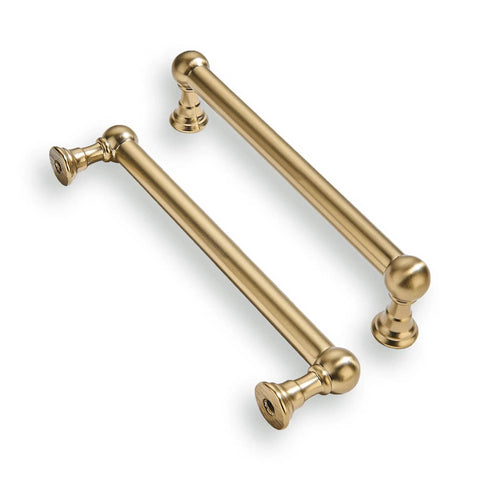 10 Pack 5 Inch Center To Center Brushed Brass Cabinet Pulls Heavy Duty Zinc Alloy Handles For Cabinets Dressers Kitchens And Bathrooms Easy To Install Suitable For Kitchen Cabinets Vanities Adds Classic Warm Brass Finish For Modern Or Traditional