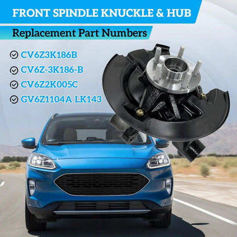 Beefed-Up Front Left Steering Knuckle And Hub Bearing Assembly For 2013-2019 Escape Driver Side Replacement shown with part numbers