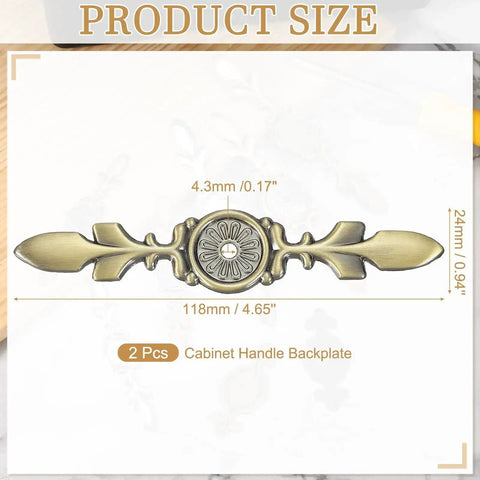 4 Pack Old School Retro Bronze Cabinet Back Plates With 4.66 Inches Length, Zinc Alloy, For Wardrobes And Cupboards