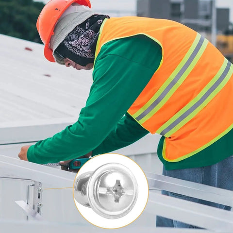 Worker in safety gear installing Aluminium Hollow Door Anchor Set 10 Pieces For 0 To 5mm Hollow Doors Extra Short Wall Anchors