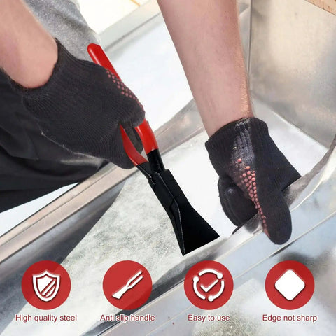 Hands On Sheet Metal Bender Set 2.4 Inch Hand Seamer Pliers used in metalworking, shown bending sheet metal with gloved hands.