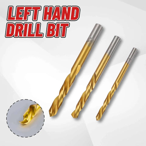 14 Piece Screw Extractor Set Heavy Duty With Left Hand Drill Bits For Removing Stripped Screws And Broken Bolts Made From 35Cr-Mo And 6542 HSS Steel Cobalt Easy Out Kit With Spiral Extractors For Quick Hassle Free Repairs showing three gold drill bits.