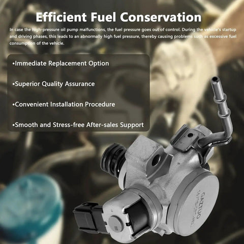 High Pressure Fuel Pump Direct Fit For Honda Accord 2018 2022 Civic 2017 2020 And CR-V 2017 2022 1.5L Turbo Engine OE Quality Replacement HM10127 Easy Install shown with features list
