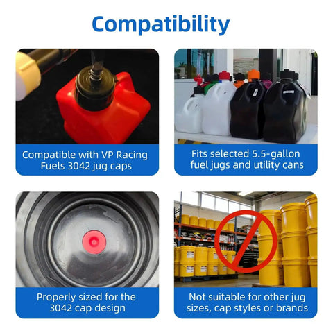 Eight Pack 3043B O Ring Kit For Fuel Jug Caps With Leak Proof Seal Compatible With 3042 Utility Jug Caps compatibility features