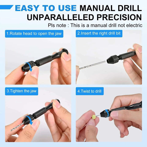 Using the 26 Piece Micro Drill Bit Set With Pin Vise Hand Drill For Jewelry Making Resin Beads Wood Plastic Clay Miniatures.