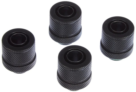 Hydro X Series Compression Fittings Four Pack Ten And Thirteen Millimeter ID And OD Black For Custom Liquid Cooling Systems