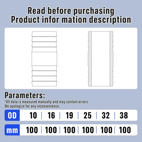 2-pack 3/4 in hose barb fittings, 304 stainless steel, 4 in long, sanitary splicer/union with hose clamp