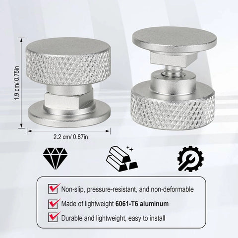 Knurled Aluminum Welding Helmet Fasteners Replacement Headgear Pair For Pipeliner Style Flip Hood No Fuss Twist To Lock Screws