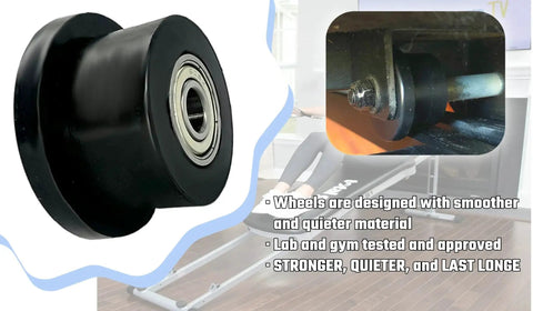 4 Pack Universal Gym Machine Roller Wheels Heavy Duty Black Plastic Rollers For Multi Model Home Fitness Equipment
