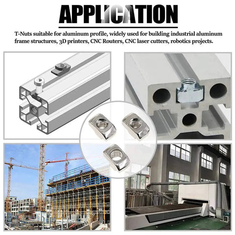 Reliable M4 T Slot Nuts Hammer Head Fastener Nuts For Aluminum 40x40 Profiles in industrial use