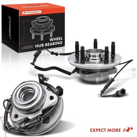 Pair Of Front Wheel Bearing And Hub Assemblies With ABS Sensor For Ford Explorer 2006 2010 Explorer Sport Trac 2007 2010 Mercury Mountaineer 2006 2010 5 Lug Premium OEM Replacement High Load Capacity Ready To Install