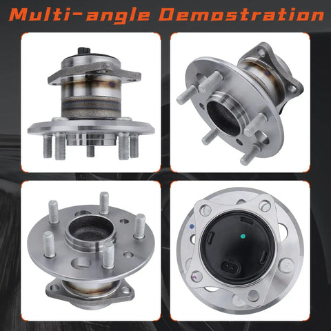 Rear Wheel Hub Bearing Assembly Driver Left Side For Lexus ES300 ES330 ES350 And Toyota Avalon Camry Highlander Solara ABS Models 5 Lug 2001-2012 Replacement Wheel Hub Kit Durable Ready To Roll - multi-angle view showing 5-lug ABS assembly.