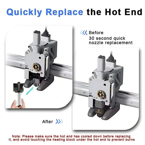 Pro Grade Drop In Multi Size Hotend Kit With 0.2mm 0.4mm 0.6mm 0.8mm Nozzles For A1 Mini And A1 3D Printers being installed.