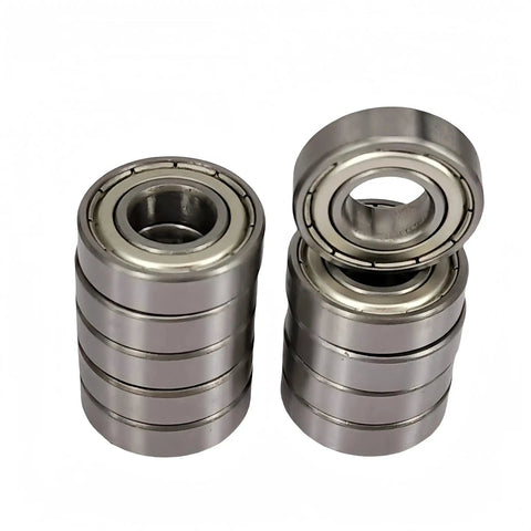 Ten Pack R8ZZ Ball Bearings From DEEG, Double Shielded Pre Lubricated Chrome Steel GCr15, stacked view