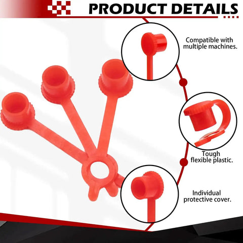 50 Count Red Grease Fitting Caps That Fit All Standard And Metric Fittings Dope Protective Cap Set With 1.67 Inch Length