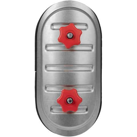 6-inch round duct access door with red knob tightening screws, metal panel, rubber gasket