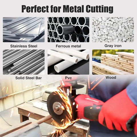 Cut Off Wheel Set 4-1/2 Inch For Angle Grinders 7/8 Inch Arbor Thin Metal Cutting Discs For Fast Cuts In Steel, PVC, and Wood
