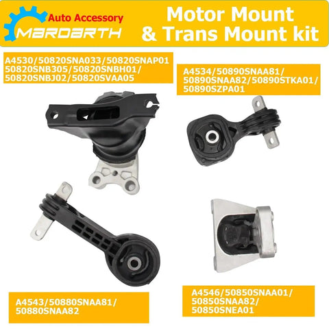 Set Of 4 Engine Mounts And Transmission Mounts For 2006 2011 Honda Civic 1.8L Automatic Direct Replacement OE A4530 A4534 A4543 A4546