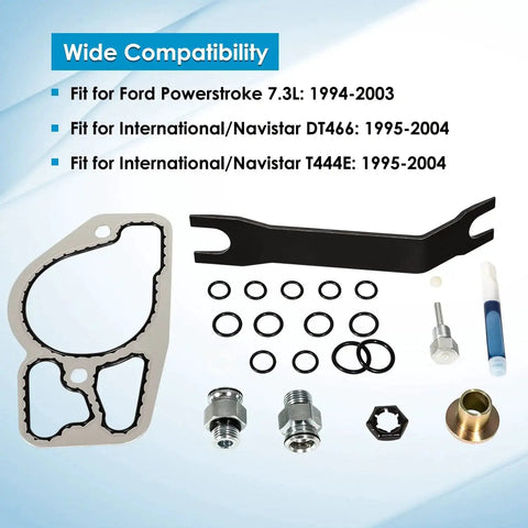 Powerstroke 7.3L HPOP Hose Lines Kit With Crossover Line And Master Service Kit components and compatibility list