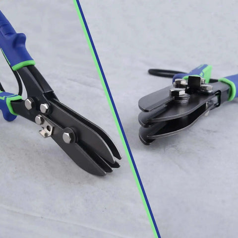 5 Blade Beefed Up Sheet Metal Crimper For HVAC Ductwork And Stove Pipes, heavy duty tool with anti-slip TPR handle, side view