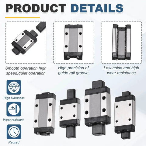 MGN12C Linear Bearing Carriage Block With Mini Guide And Wrench for 12mm Linear Motion Slide Rail precision view.
