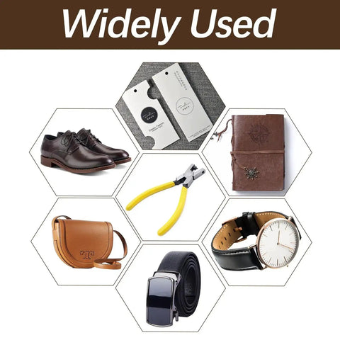 Various uses of 2mm Small Hole Punch Pliers For Watch Bands And Leatherwork 5.5 Inch Round Metal Hole Puncher in shoes, belts, and accessories